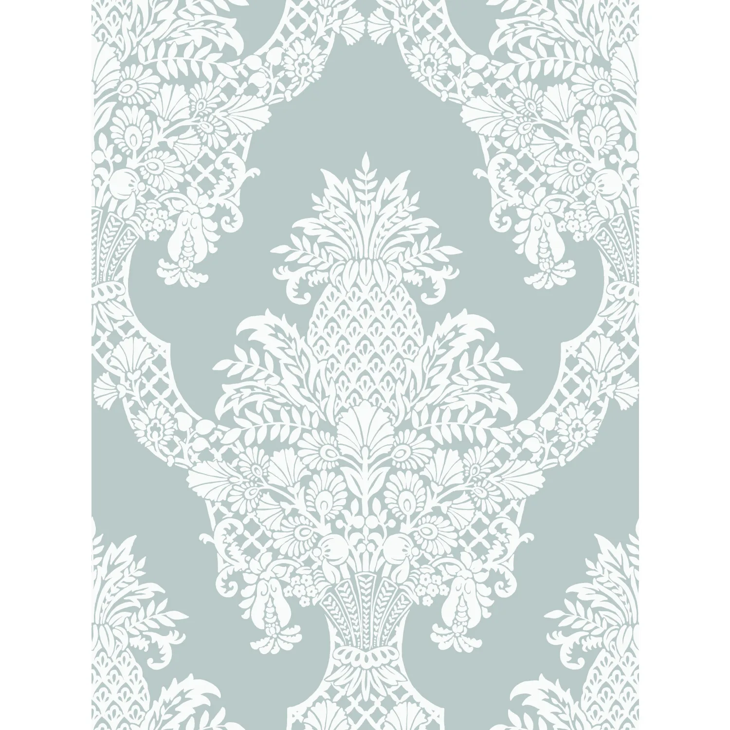 W3892.113.0 | Damask Resource Library W3892 – Turquoise & White