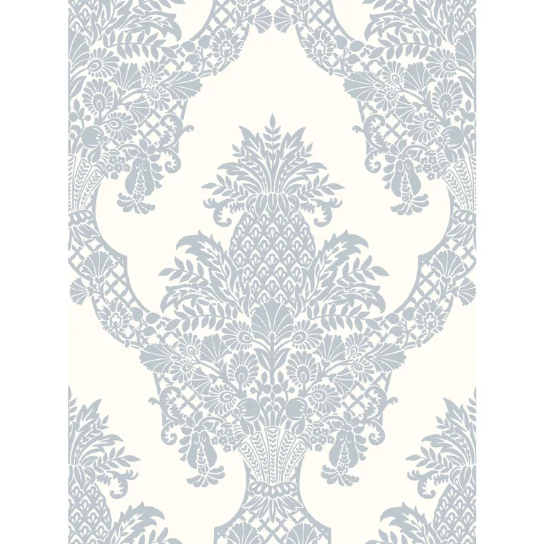 Kravet Design Damask Resource Library W3892 in Light Blue & White (W3892.115.0)