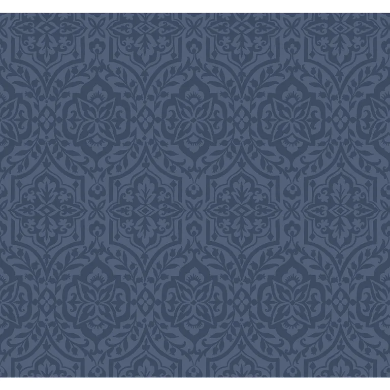 Kravet Design Damask Resource Library W3895 in Dark Blue & Blue (W3895.550.0)