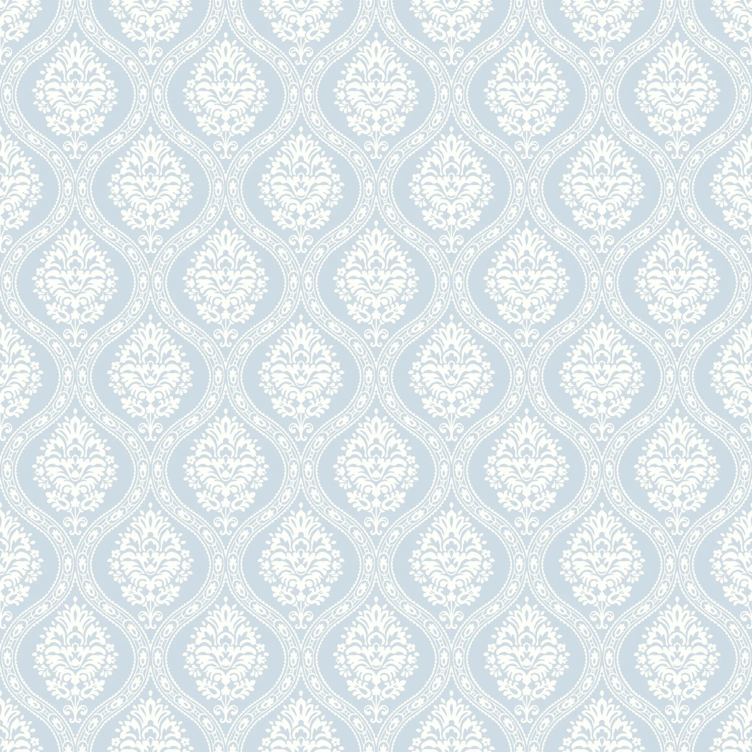 Kravet Design Damask Resource Library W3900 in Light Blue & White (W3900.115.0)