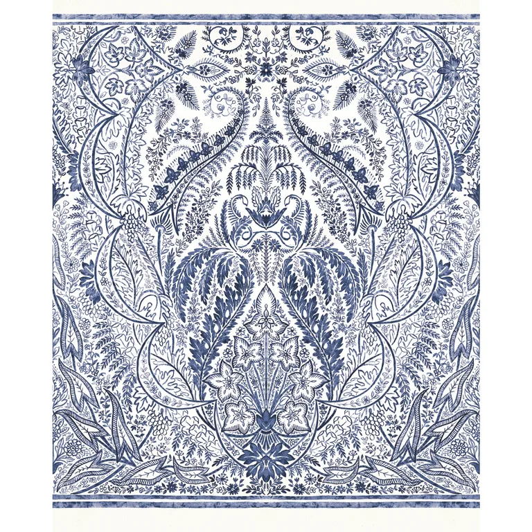 Kravet Design Damask Resource Library W3901 in Dark Blue & Blue (W3901.51.0)