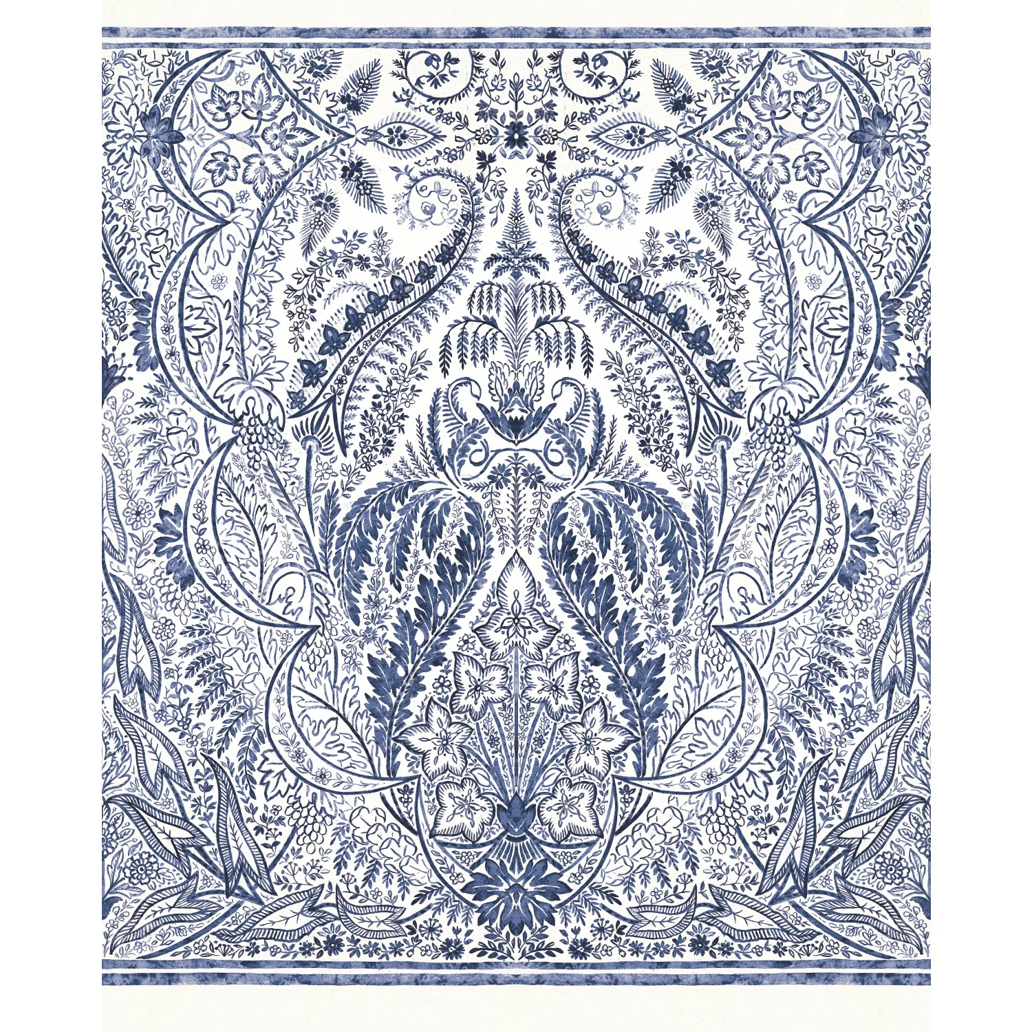 Kravet Design Damask Resource Library W3901 in Dark Blue & Blue (W3901.51.0)