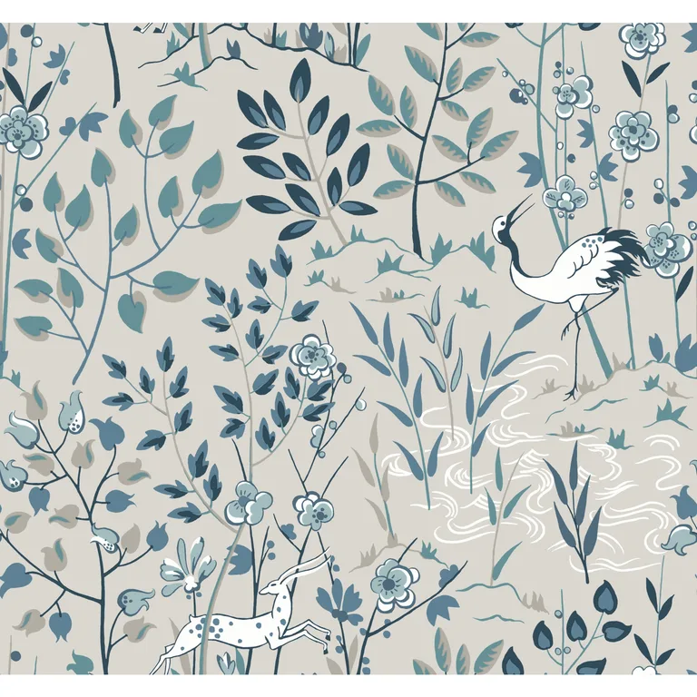 Kravet Design Ronald Redding Traveler W3912 in Ivory & Teal (W3912.135.0)