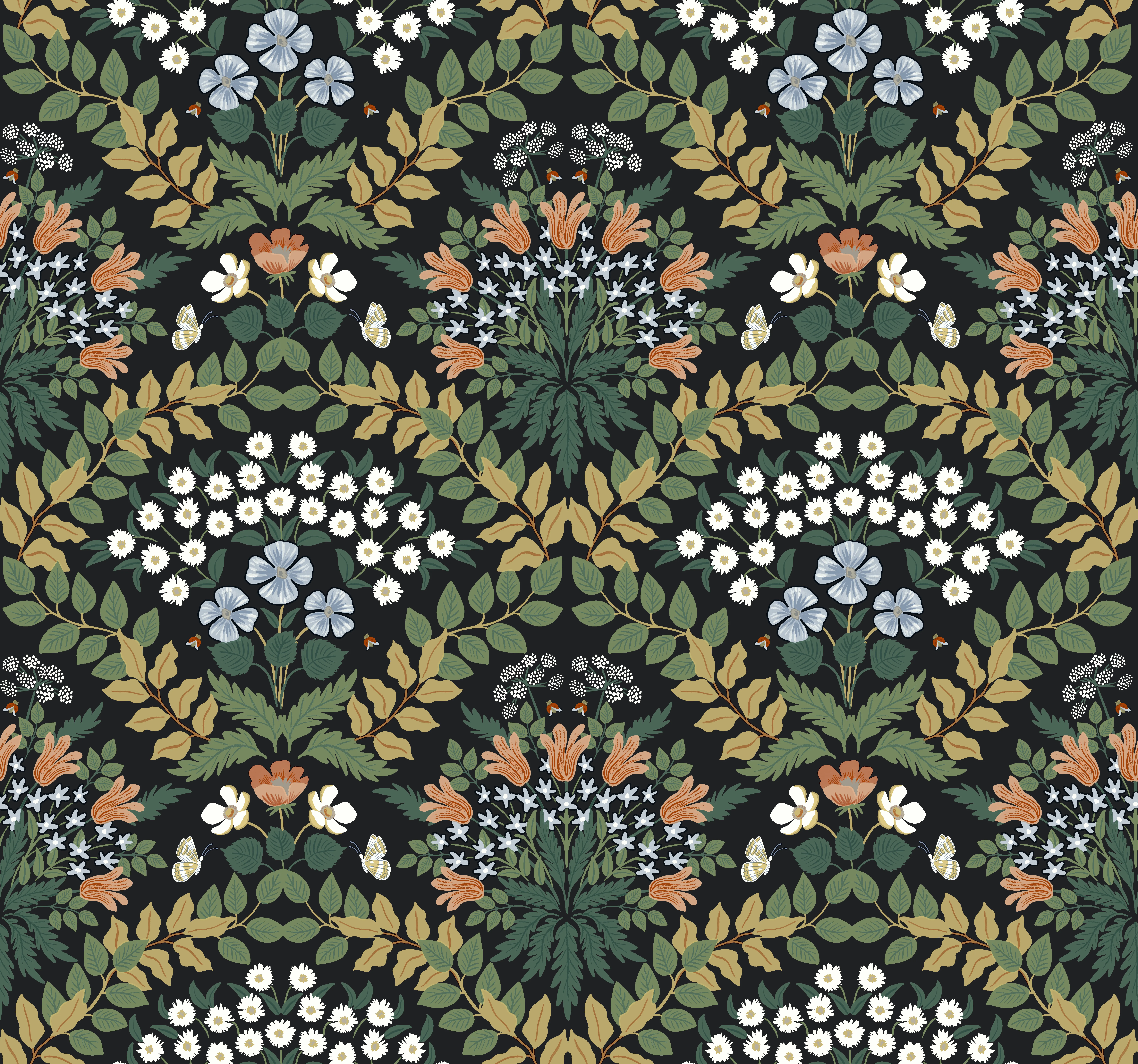 Kravet Design Rifle Paper Co Second Edition W3941 in Black & Green (W3941.830.0)