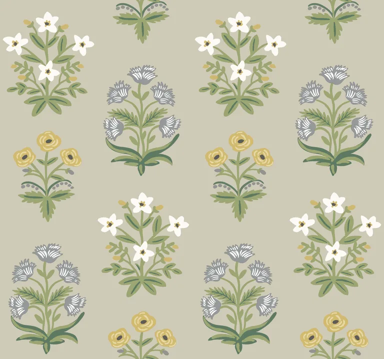 Kravet Design Rifle Paper Co Second Edition W3942 in Grey & Green (W3942.1623.0)