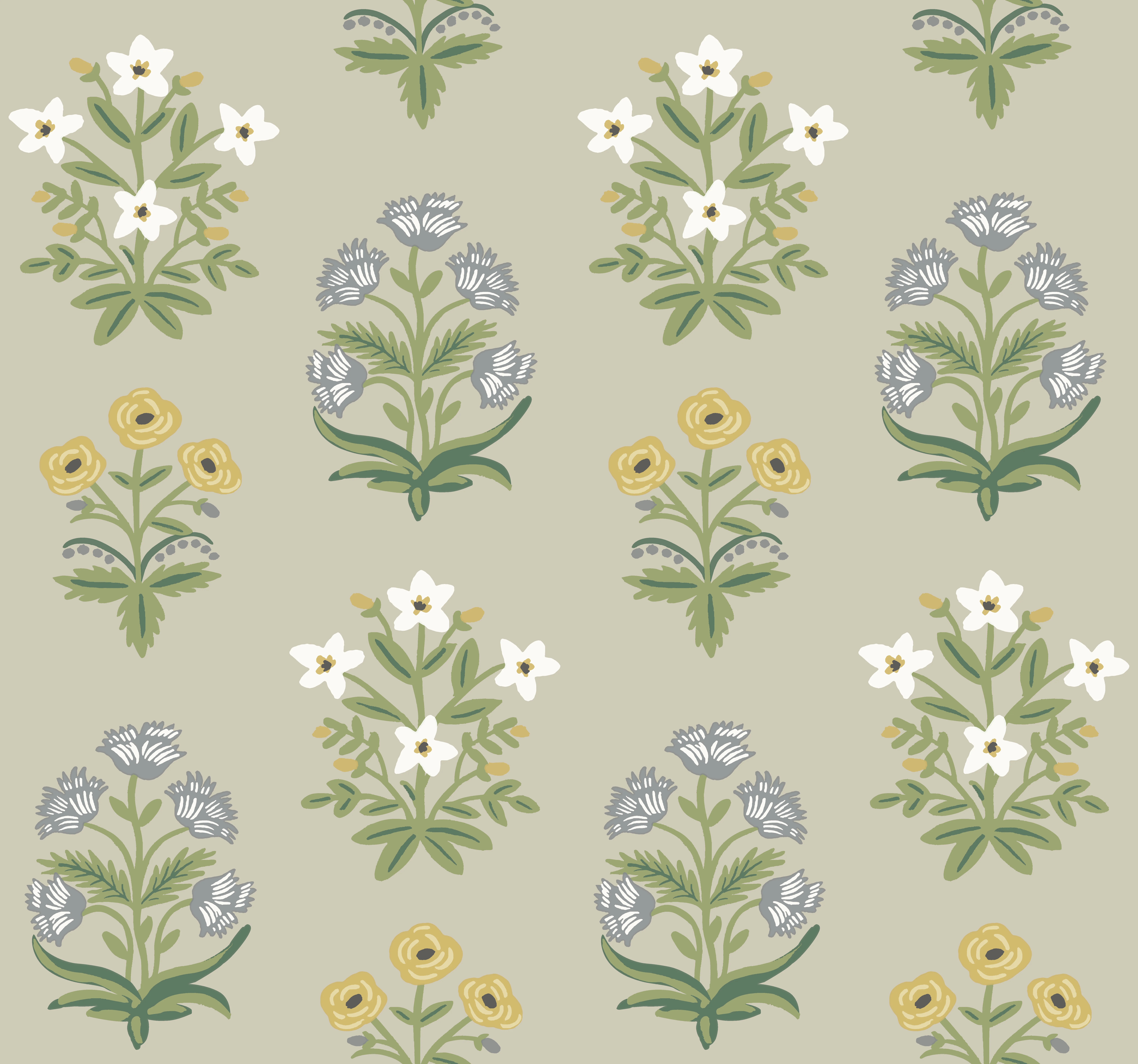 Kravet Design Rifle Paper Co Second Edition W3942 in Grey & Green (W3942.1623.0)