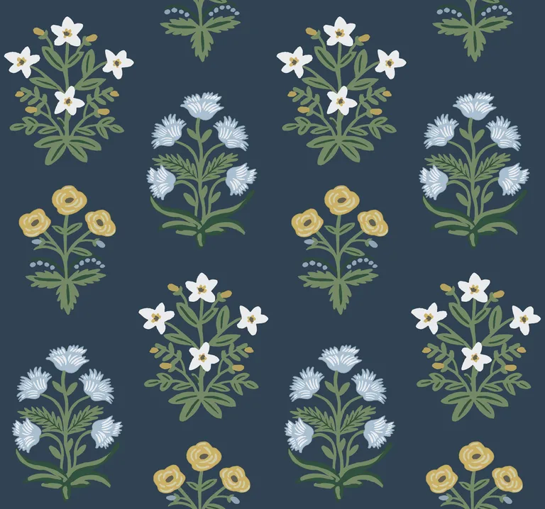Kravet Design Rifle Paper Co Second Edition W3942 in Blue & White (W3942.34.0)