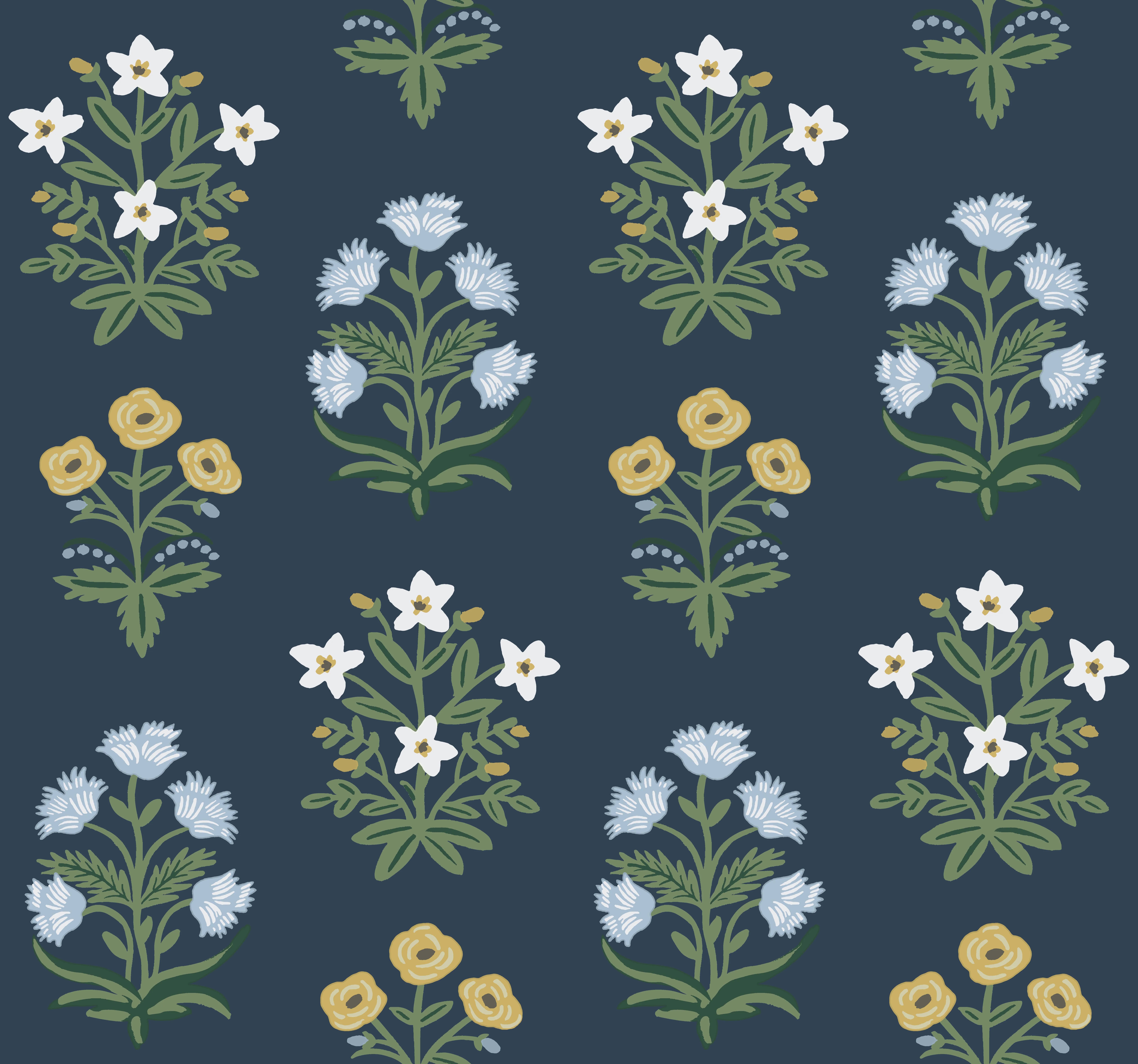 Kravet Design Rifle Paper Co Second Edition W3942 in Blue & White (W3942.34.0)