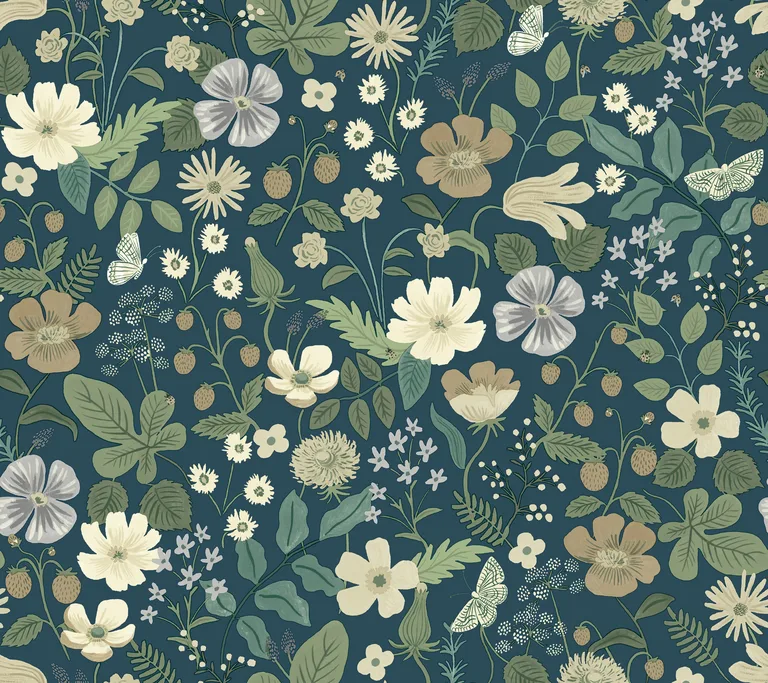 Kravet Design Rifle Paper Co Second Edition W3943 in Green & Blue (W3943.350.0)