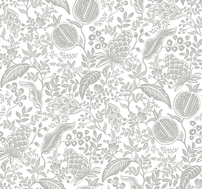 Kravet Design Rifle Paper Co Second Edition W3944 in Silver & White (W3944.11.0)