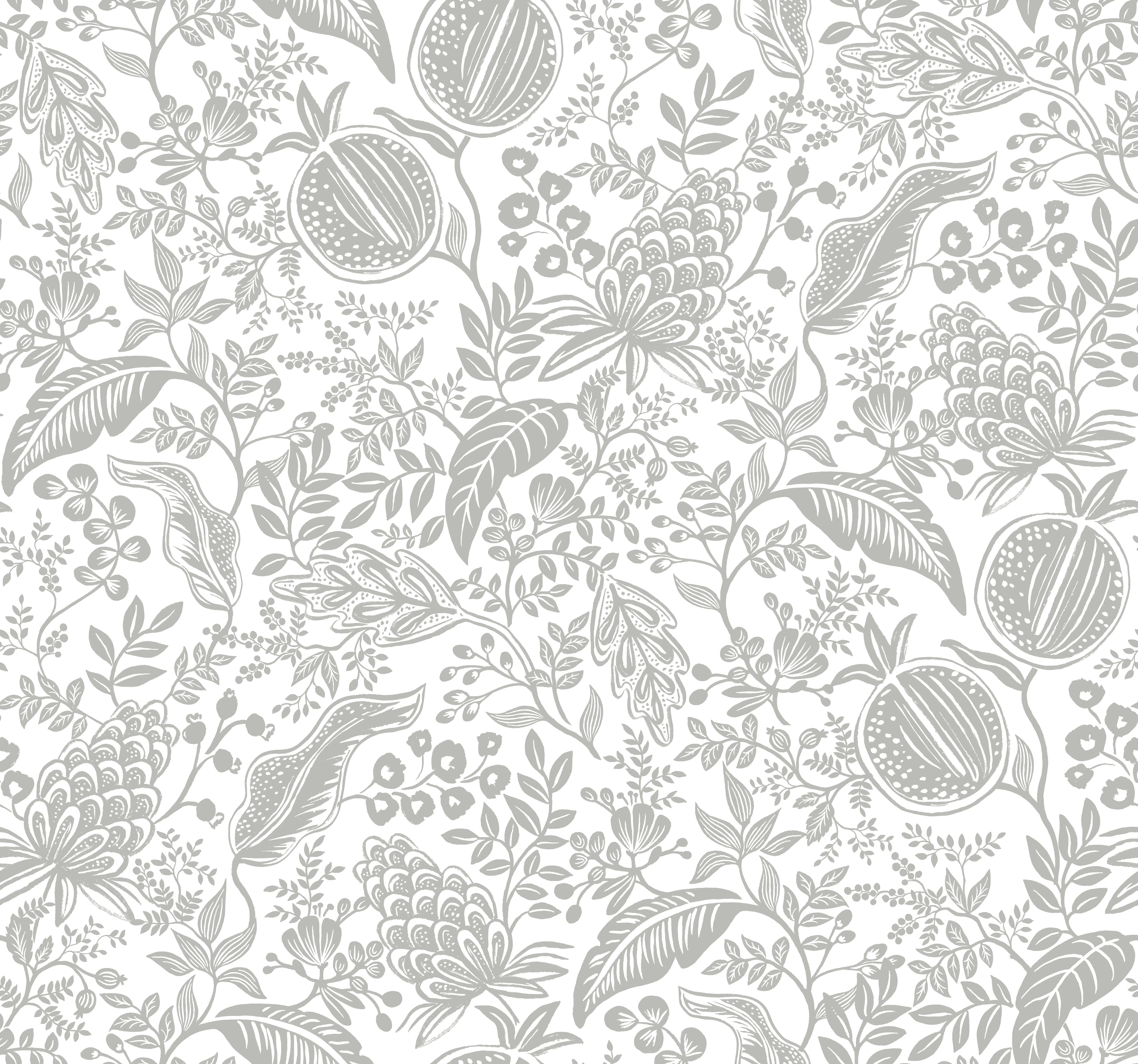 Kravet Design Rifle Paper Co Second Edition W3944 in Silver & White (W3944.11.0)