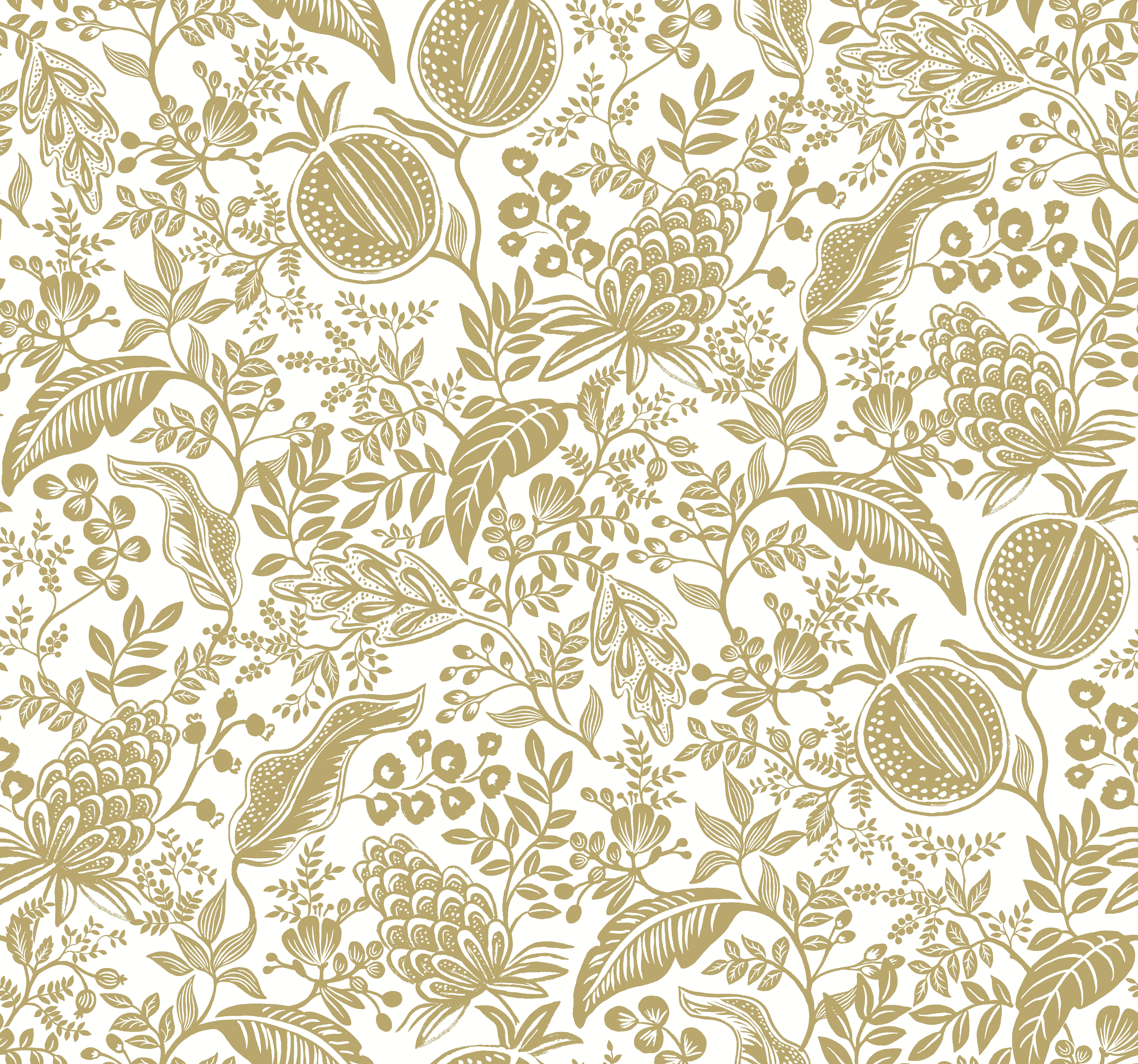 Kravet Design Rifle Paper Co Second Edition W3944 in Gold & White (W3944.4.0)