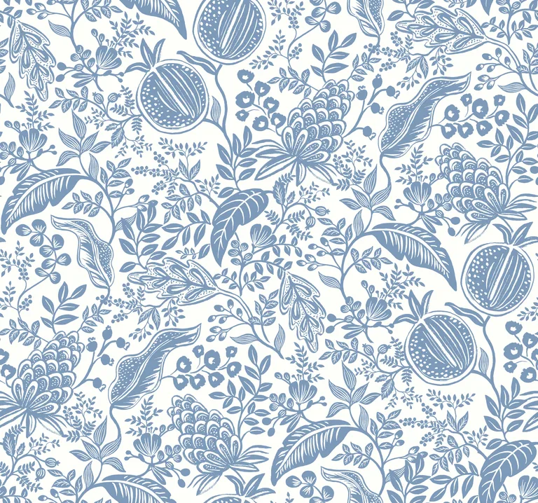 Kravet Design Rifle Paper Co Second Edition W3944 in Blue & White (W3944.51.0)