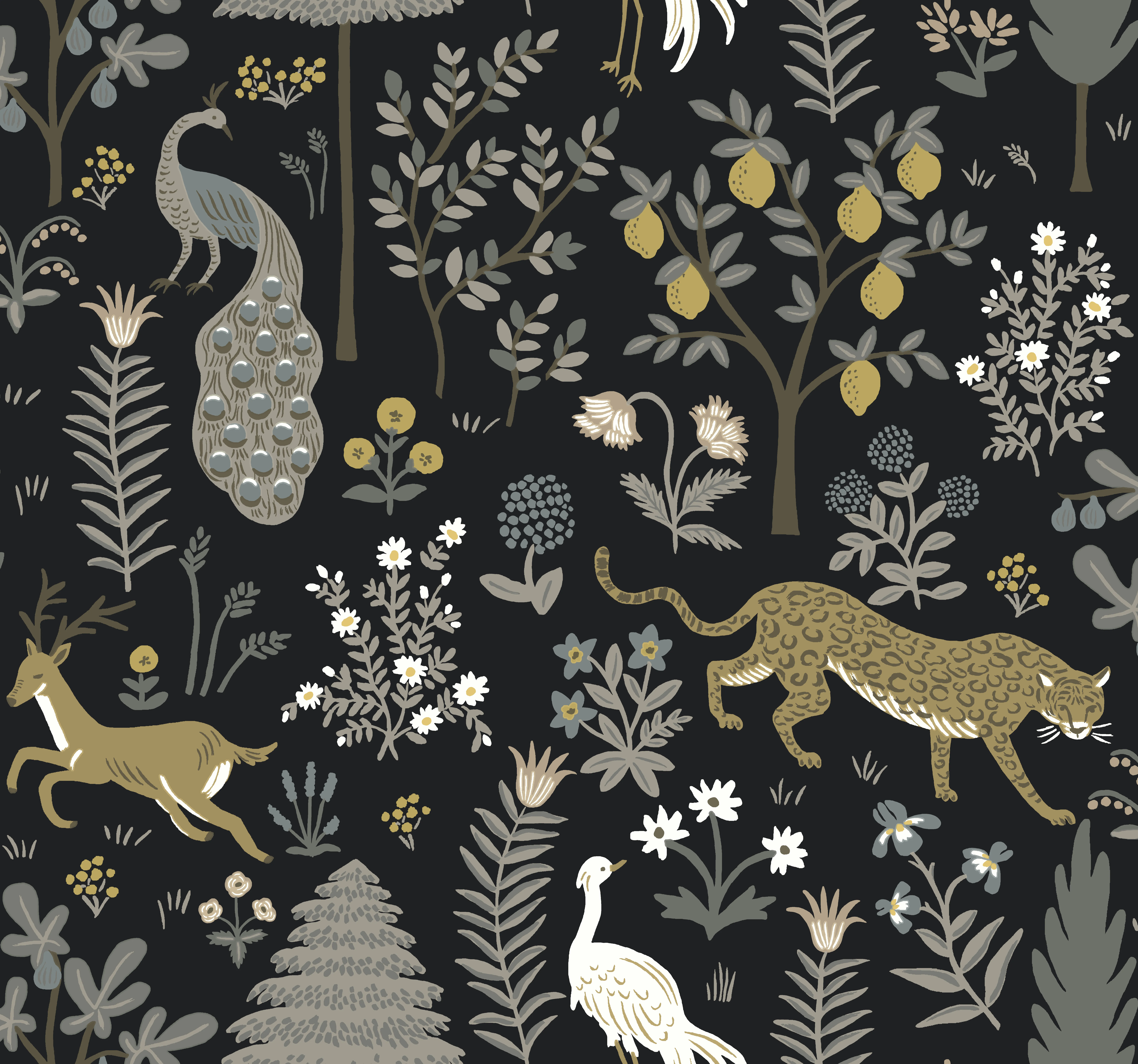 W3945.830.0 | Rifle Paper Co Second Edition W3945 – Black & Sage