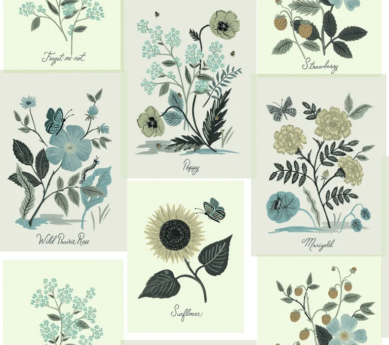 Kravet Design Rifle Paper Co Second Edition W3947 in Brown & Grey (W3947.6106.0)