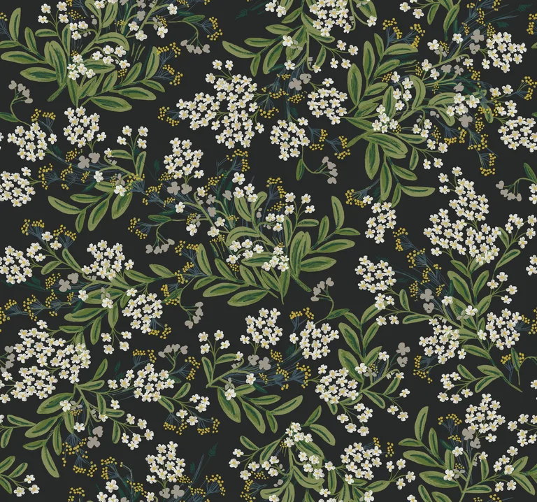 Kravet Design Rifle Paper Co Second Edition W3948 in Black & Green (W3948.81.0)