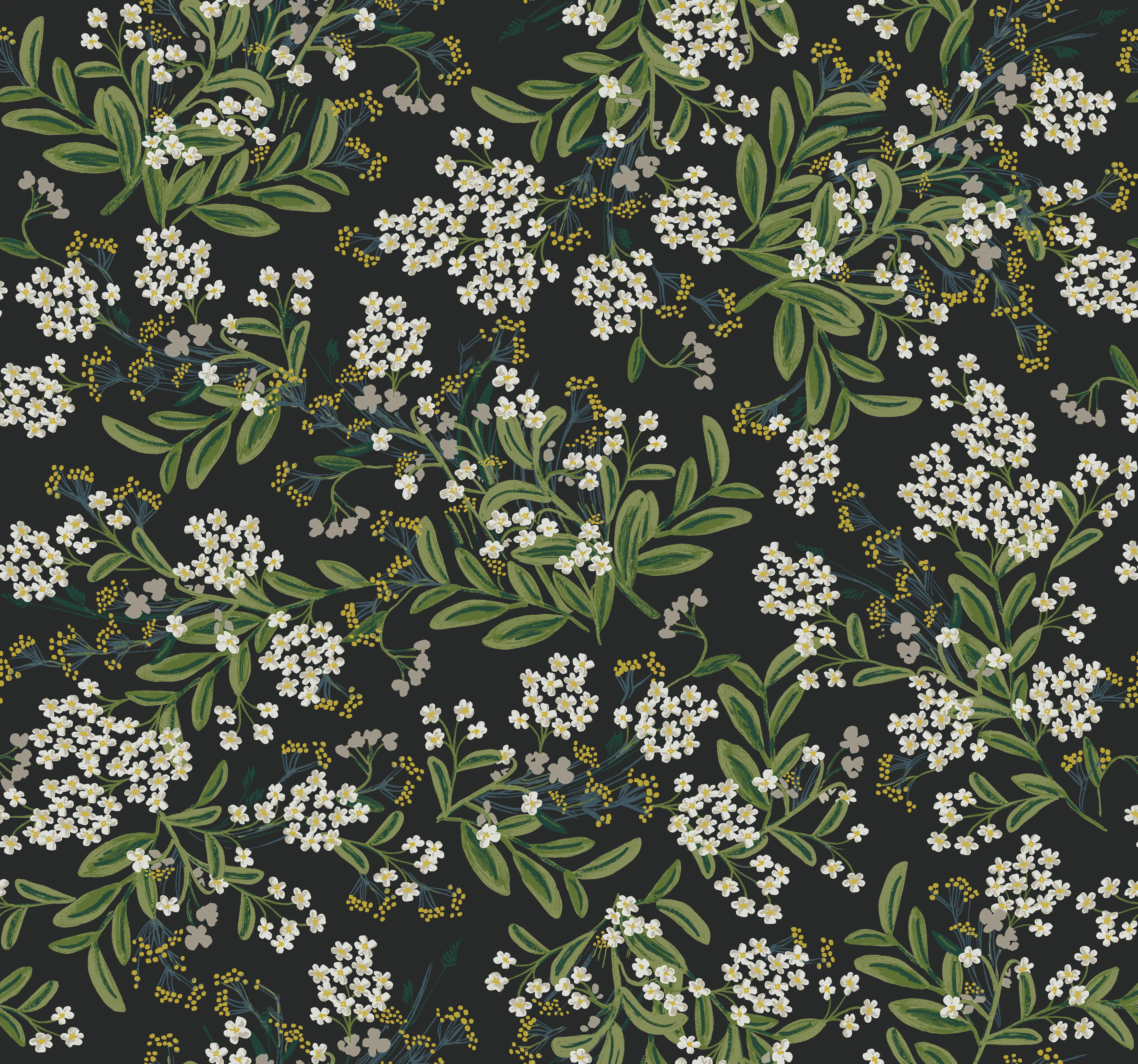 Kravet Design Rifle Paper Co Second Edition W3948 in Black & Green (W3948.81.0)