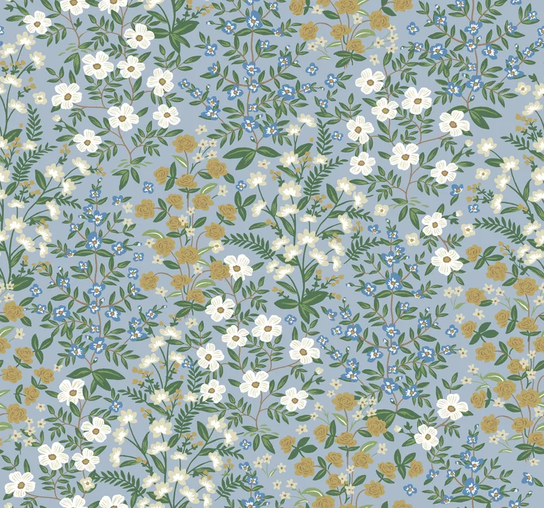 Kravet Design Rifle Paper Co Second Edition W3950 in Blue & White (W3950.415.0)