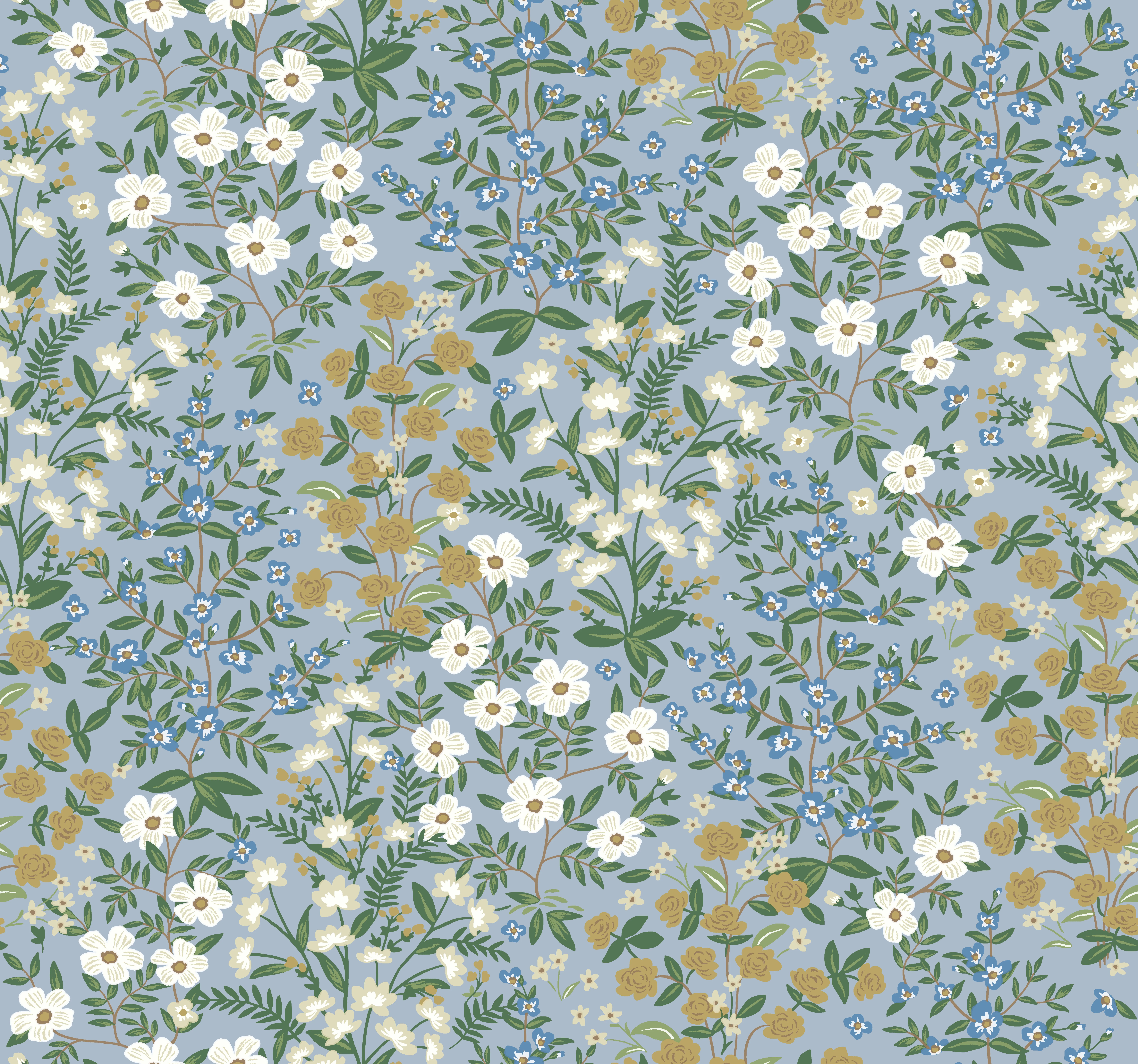 Kravet Design Rifle Paper Co Second Edition W3950 in Blue & White (W3950.415.0)