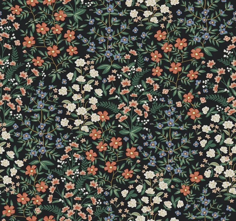 Kravet Design Rifle Paper Co Second Edition W3950 in Black & Red (W3950.819.0)