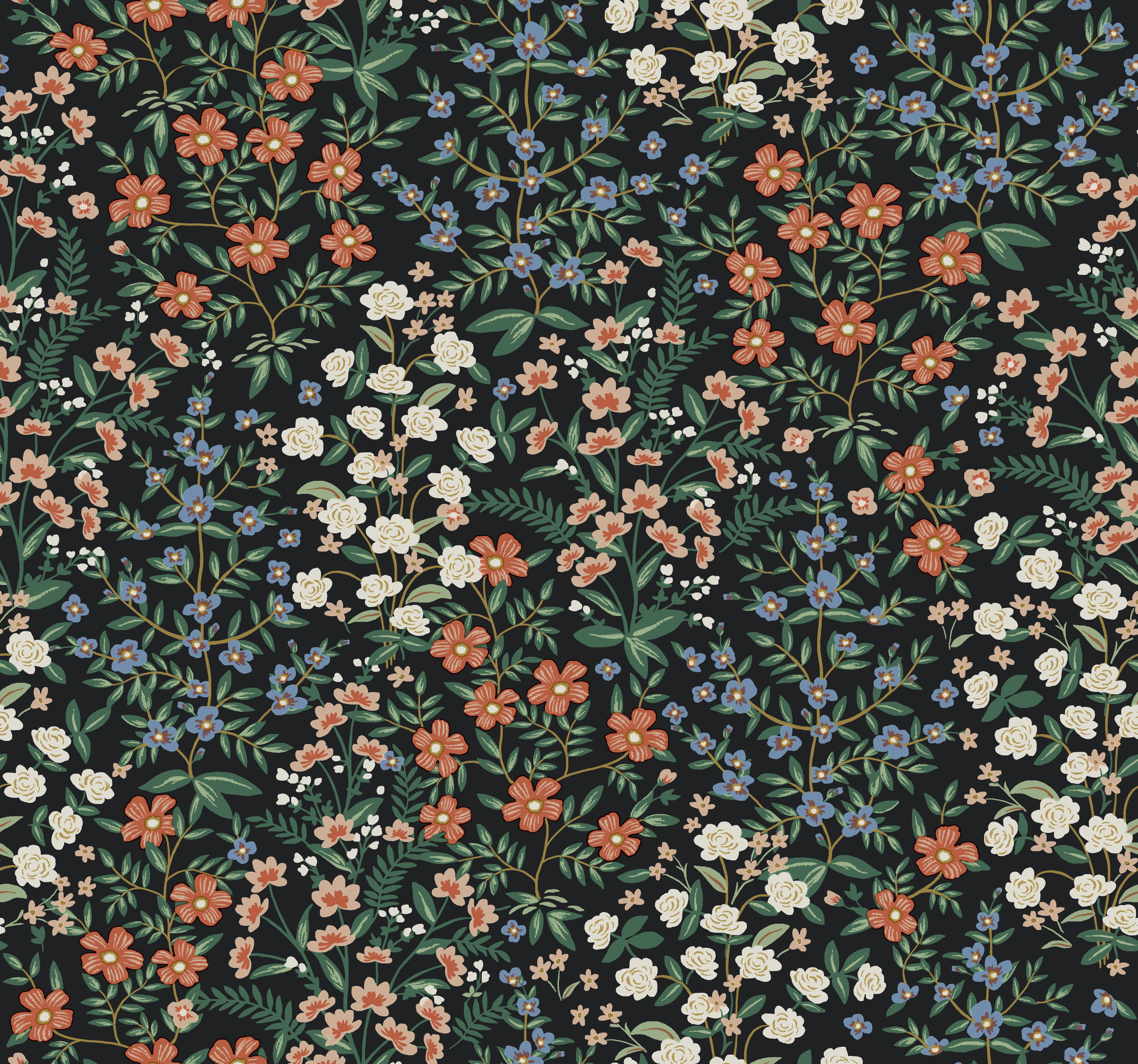 Kravet Design Rifle Paper Co Second Edition W3950 in Black & Red (W3950.819.0)