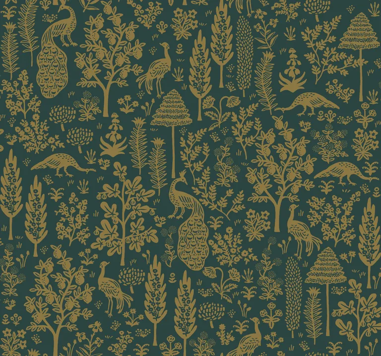 Kravet Design Rifle Paper Co Second Edition W3951 in Green & Gold (W3951.34.0)
