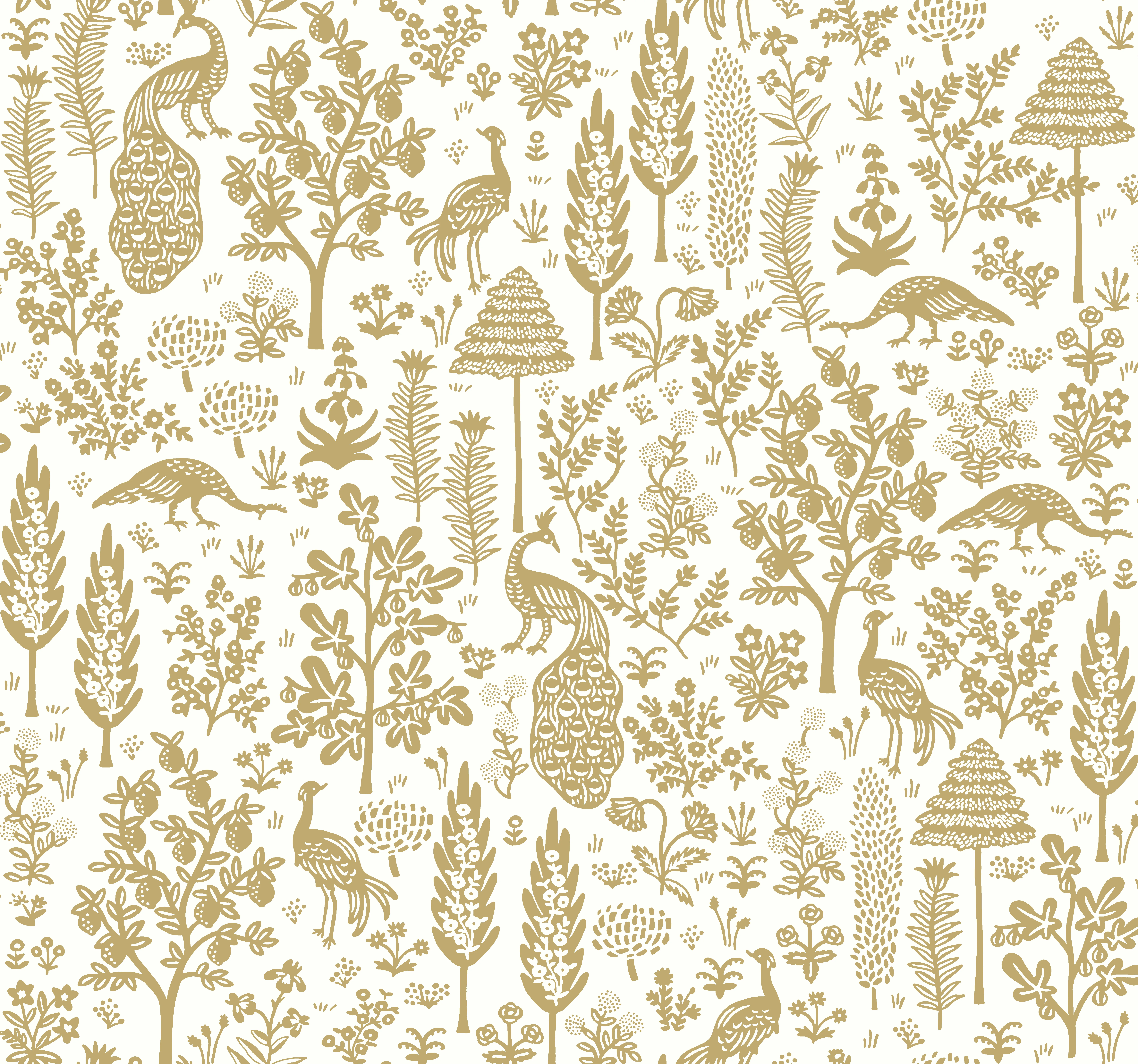 Kravet Design Rifle Paper Co Second Edition W3951 in Gold & White (W3951.4.0)