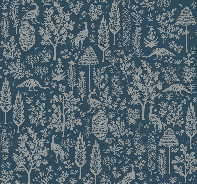 Kravet Design Rifle Paper Co Second Edition W3951 in Turquoise & Silver (W3951.511.0)