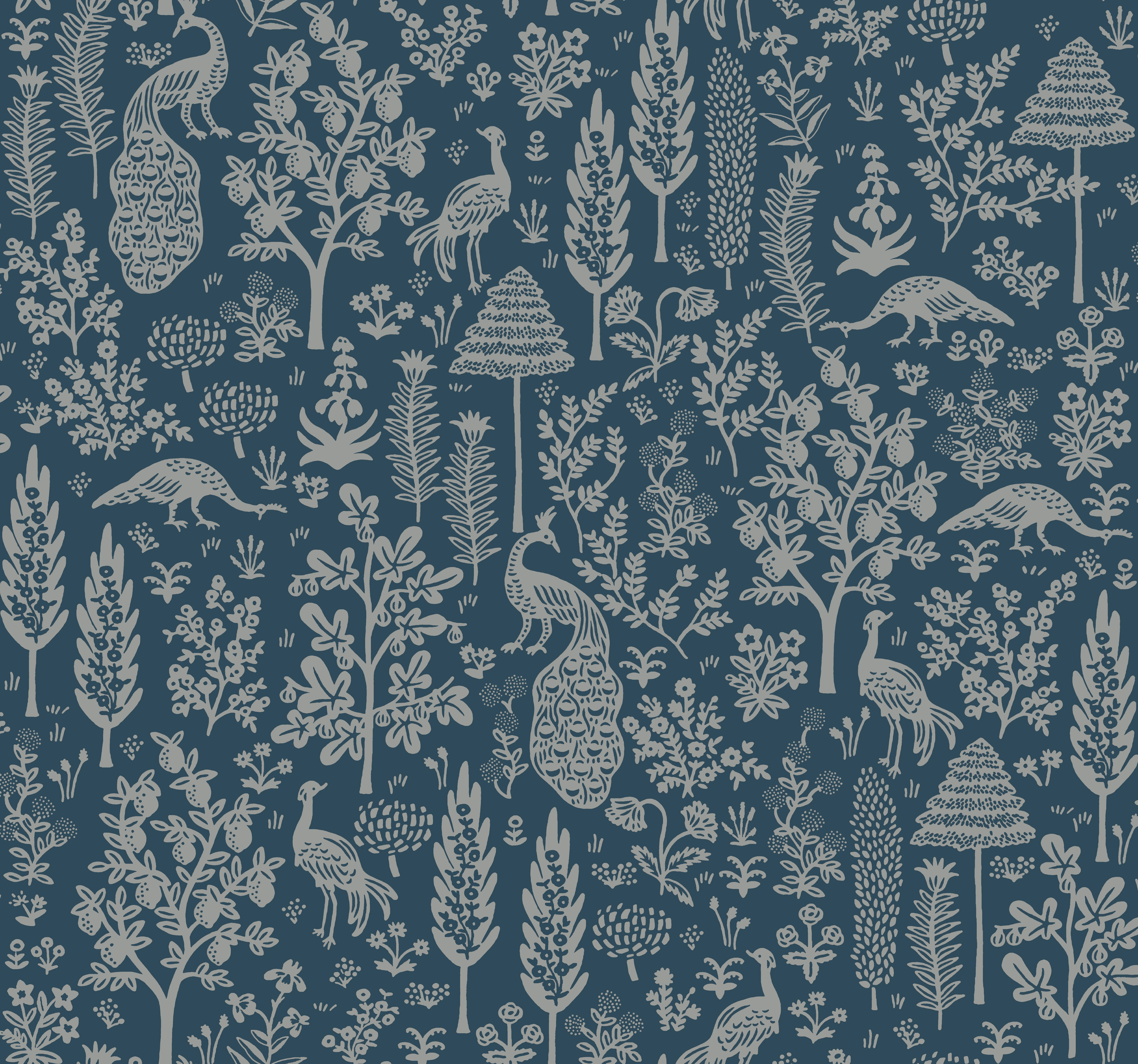 Kravet Design Rifle Paper Co Second Edition W3951 in Turquoise & Silver (W3951.511.0)