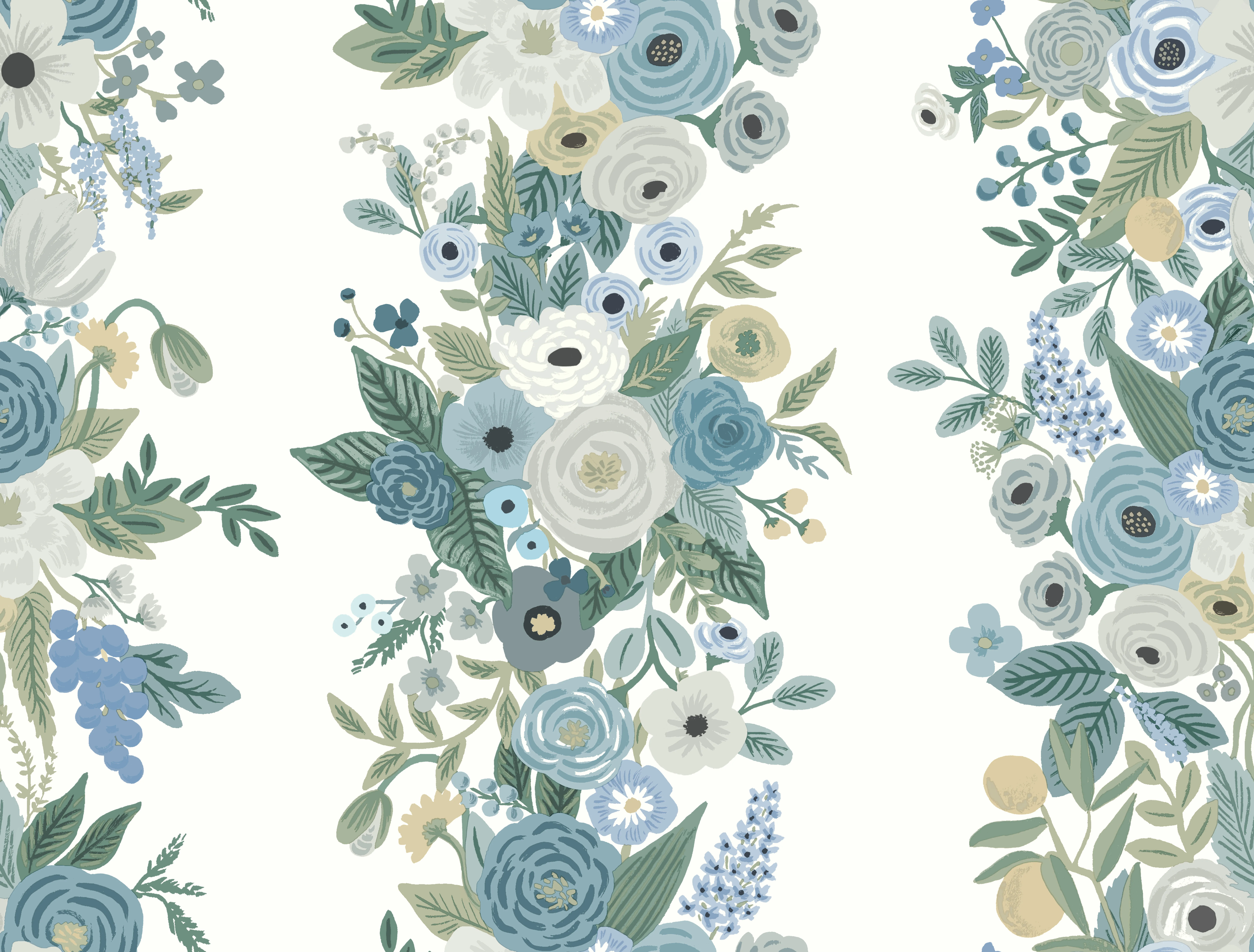 Kravet Design Rifle Paper Co Second Edition W3954 in Blue & White (W3954.530.0)