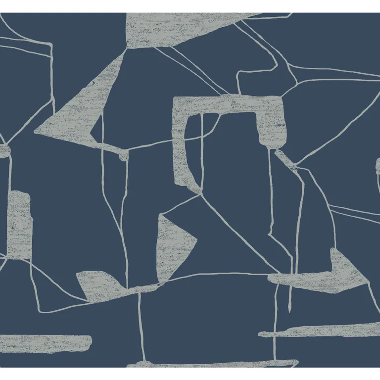 Kravet Design Antonina Vella Modern Metals Second Edition W4105 in Blue & Silver (W4105.511.0)