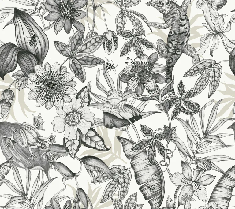 Kravet Design Blooms Second Edition Resource Library W4131 in Charcoal & White (W4131.8.0)