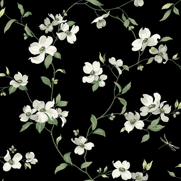 Kravet Design Blooms Second Edition Resource Library W4137 in Black & Green (W4137.830.0)