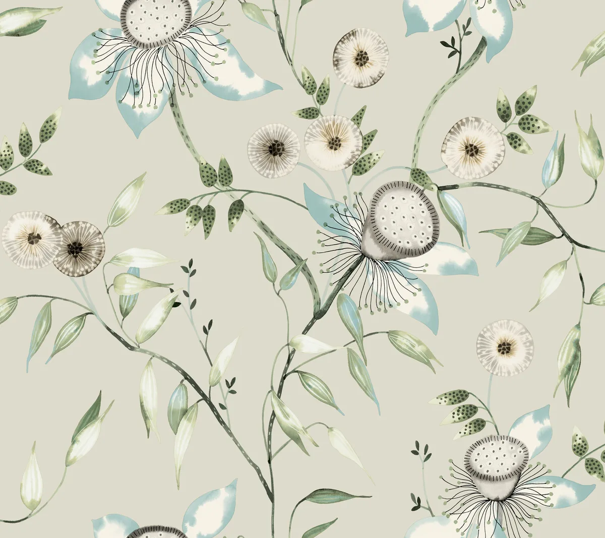 W4140.15.0 | Blooms Second Edition Resource Library W4140 – Taupe & Blue
