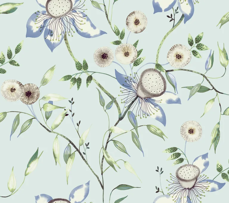 Kravet Design Blooms Second Edition Resource Library W4140 in Light Blue (W4140.5.0)