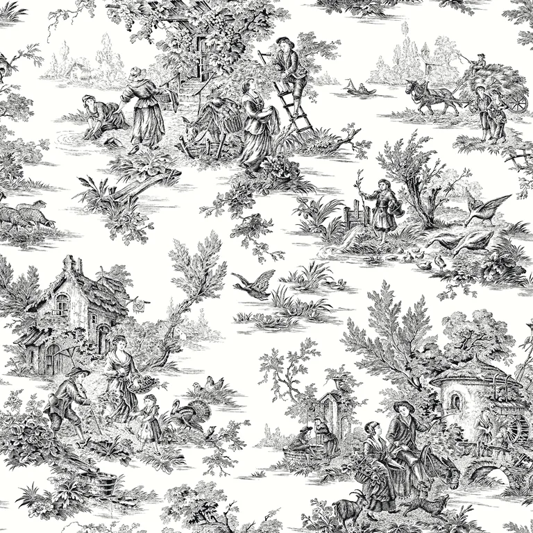 Kravet Design Toiles Resource Library W4235 in Black & White (W4235.8.0)