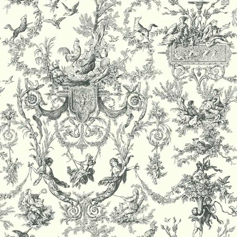 Kravet Design Toiles Resource Library W4236 in Black & White (W4236.8.0)