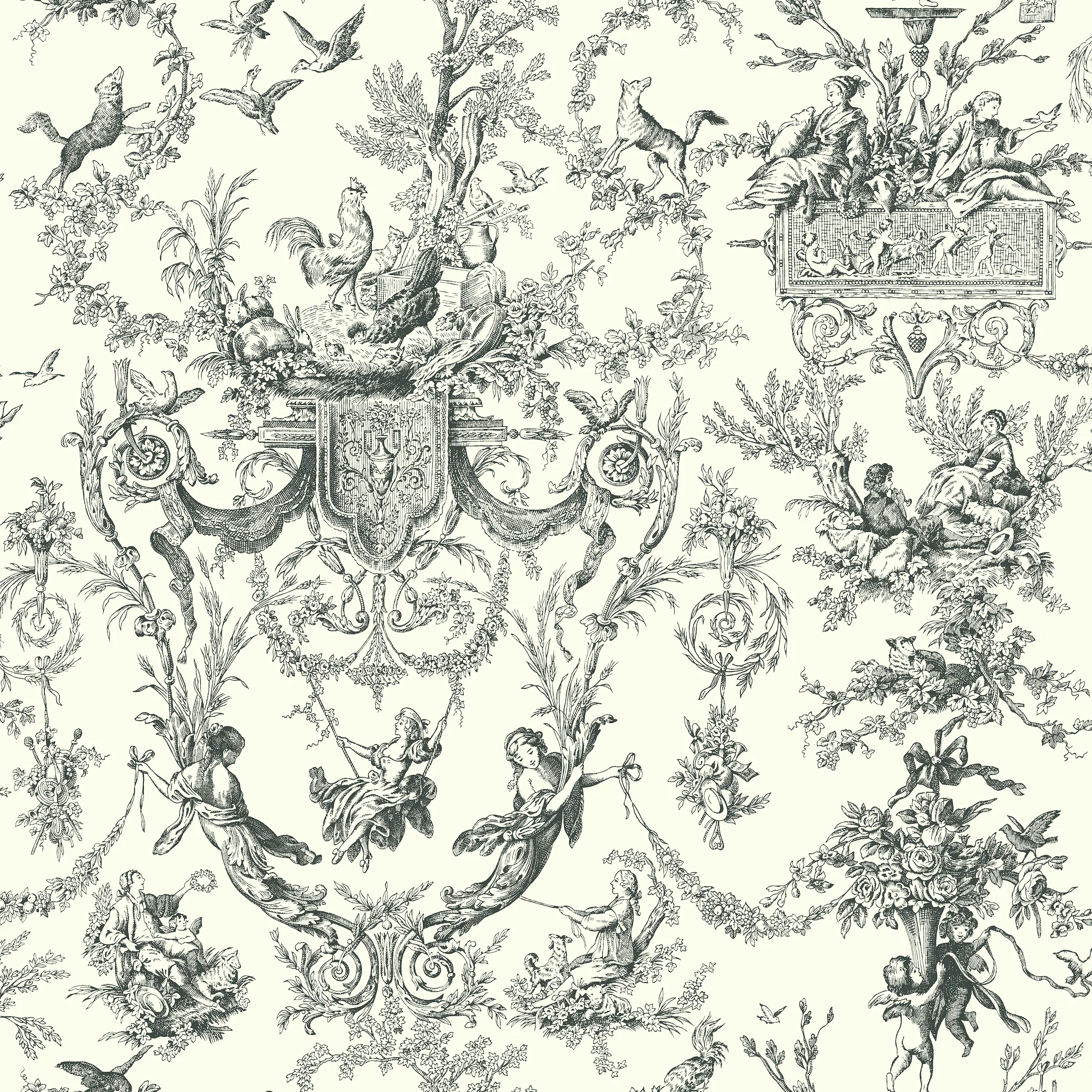 Kravet Design Toiles Resource Library W4236 in Black & White (W4236.8.0)
