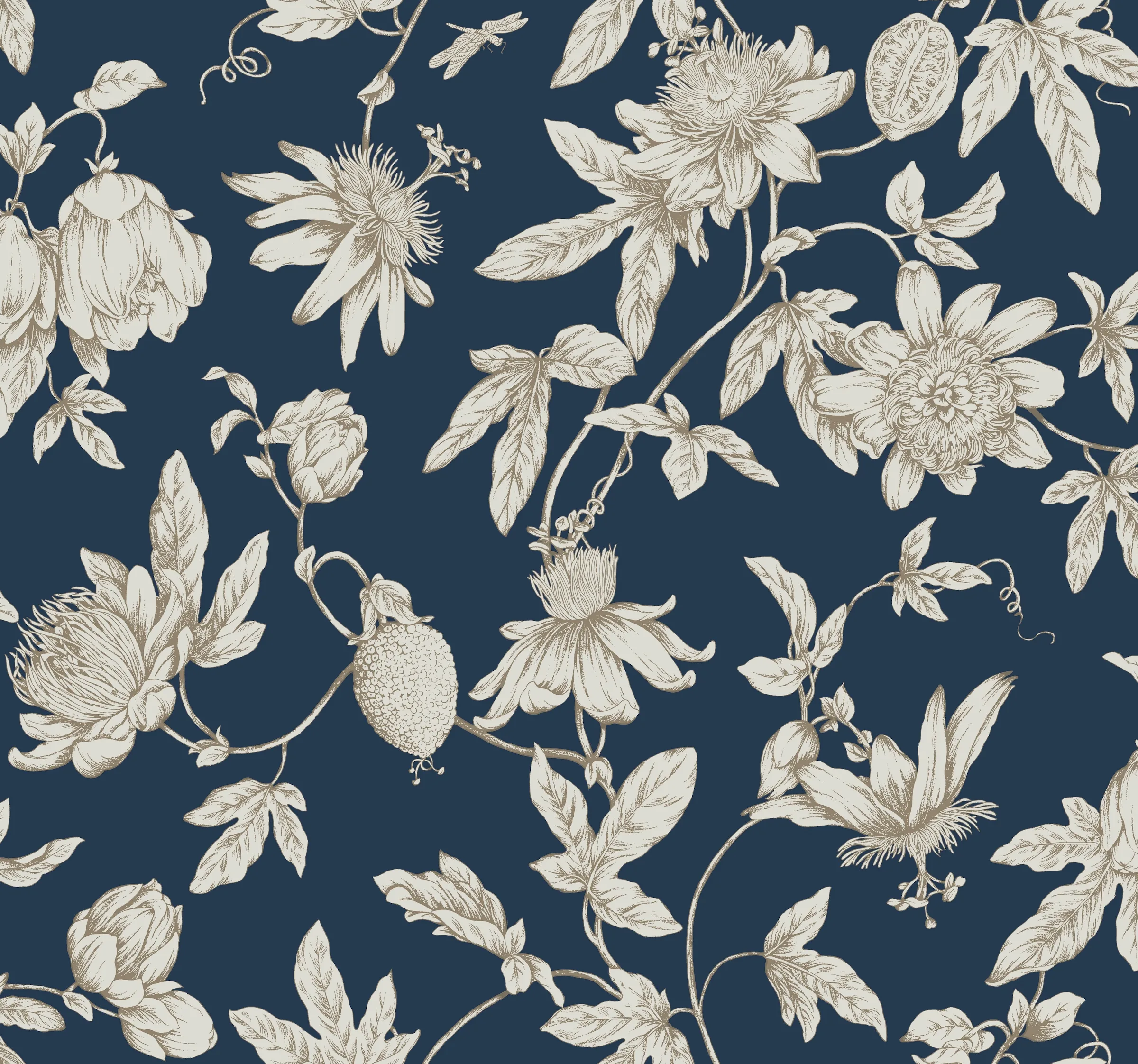 W4240.50.0 | Toiles Resource Library W4240 – Dark Blue & Gold