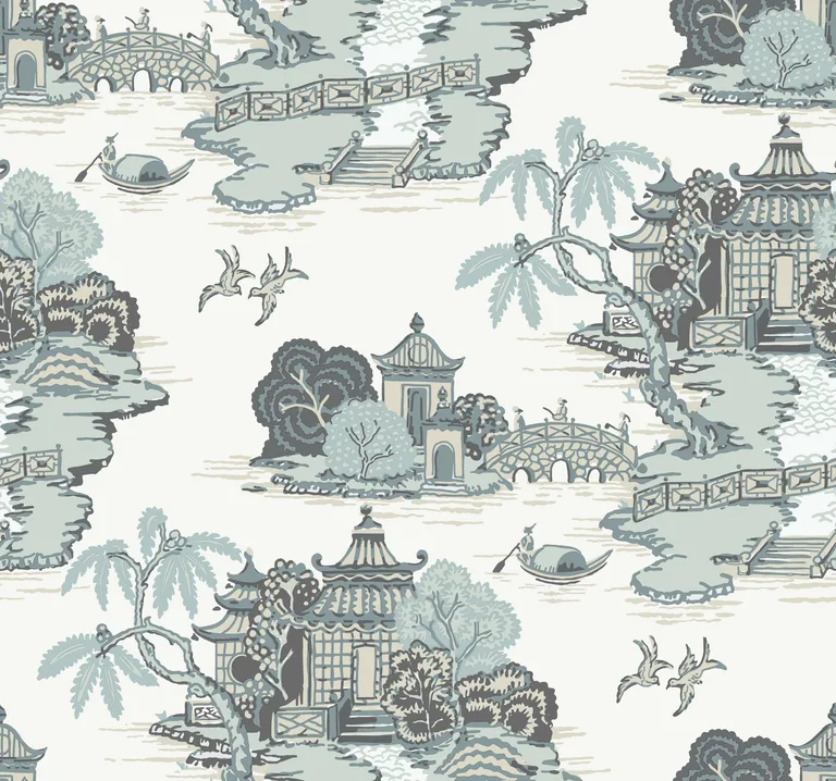 Kravet Design Toiles Resource Library W4247 in Turquoise & Charcoal (W4247.1511.0)