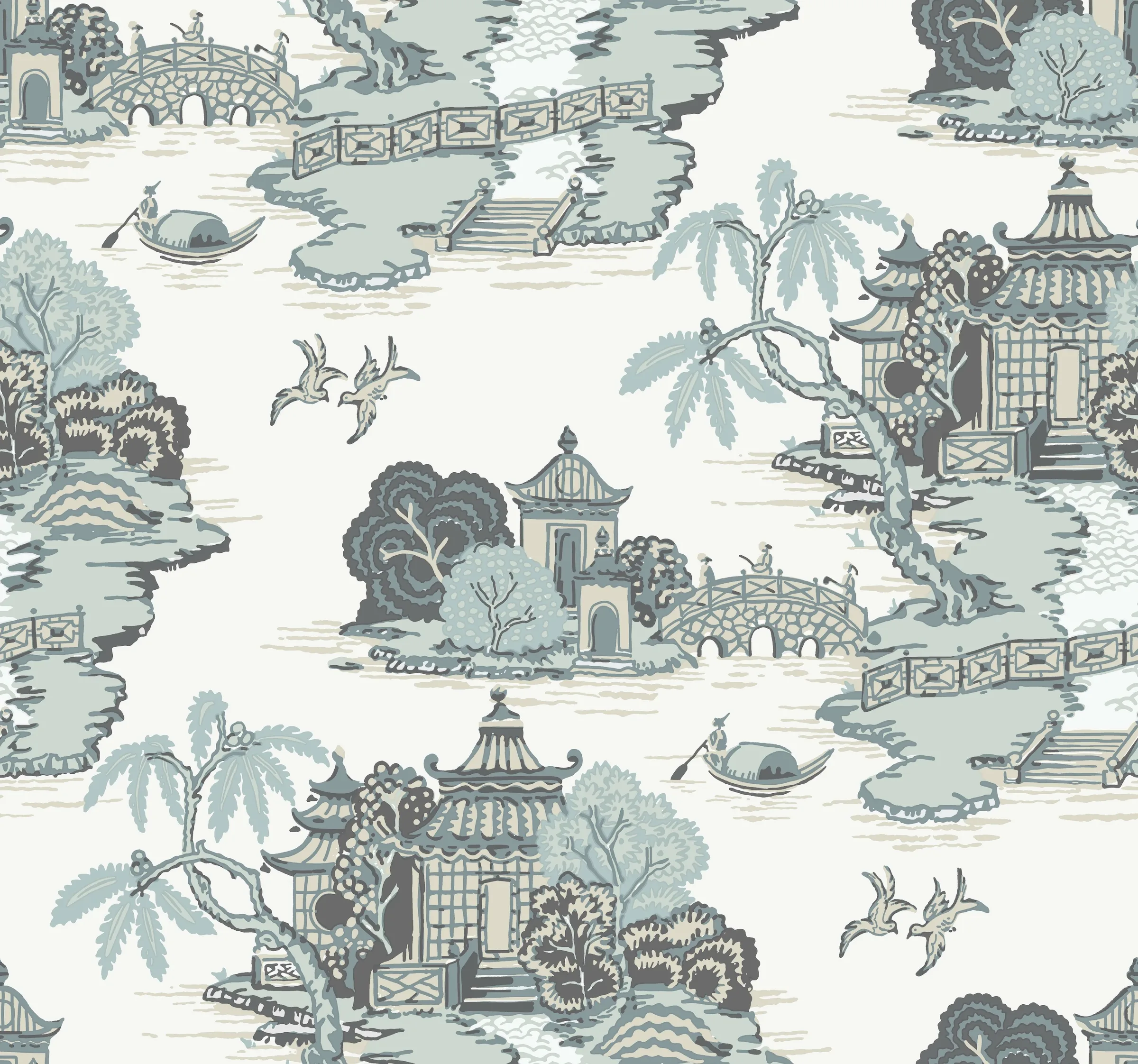 Kravet Design Toiles Resource Library W4247 in Turquoise & Charcoal (W4247.1511.0)