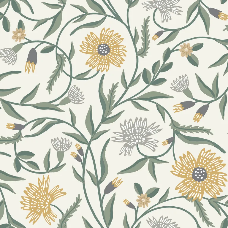 Kravet Design Rifle Paper Co Third Edition W4291 in Green & Grey (W4291.311.0)