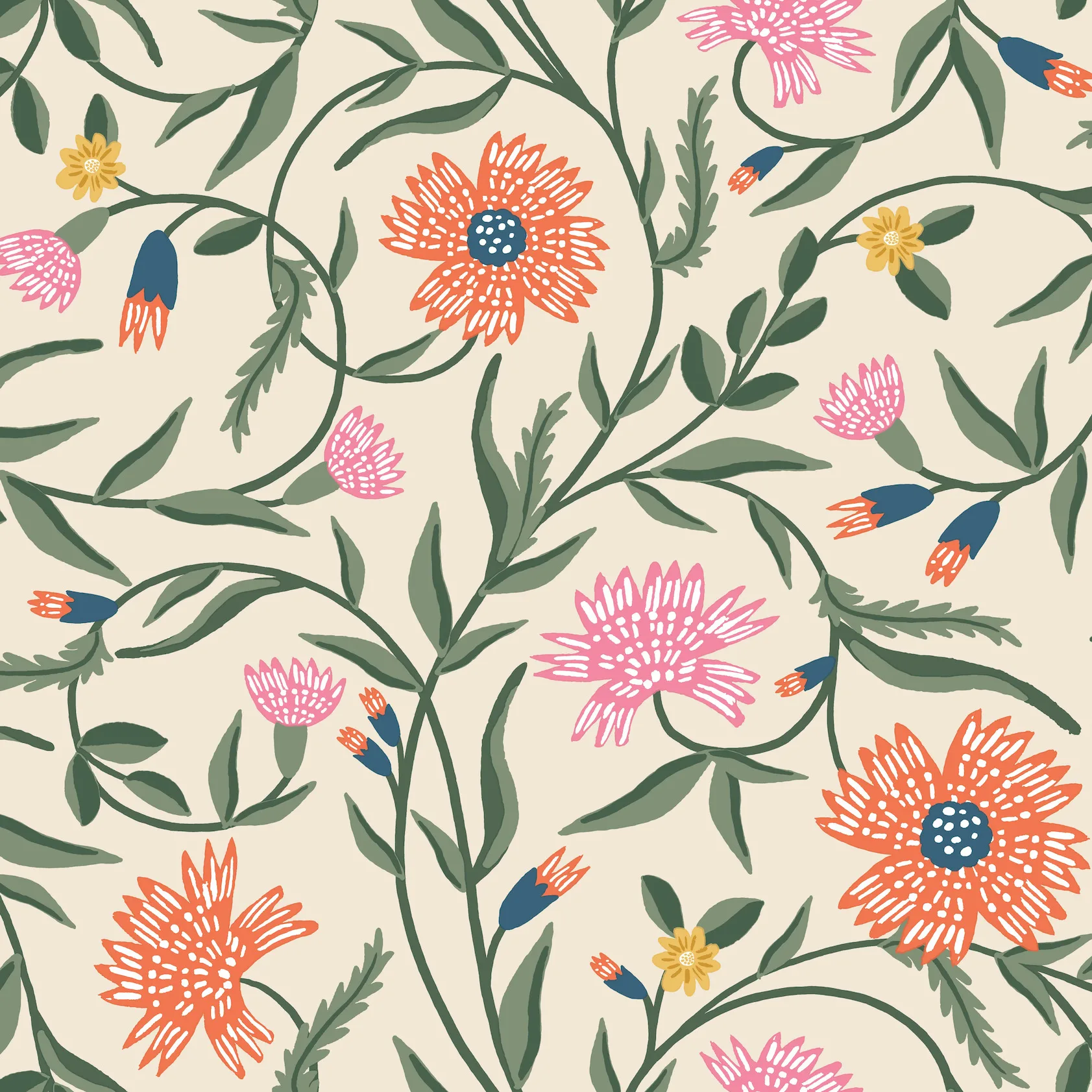 W4291.712.0 | Rifle Paper Co Third Edition W4291 – Orange & Pink