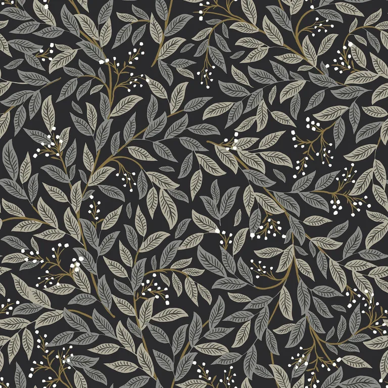 Kravet Design Rifle Paper Co Third Edition W4293 in Black & Grey (W4293.811.0)
