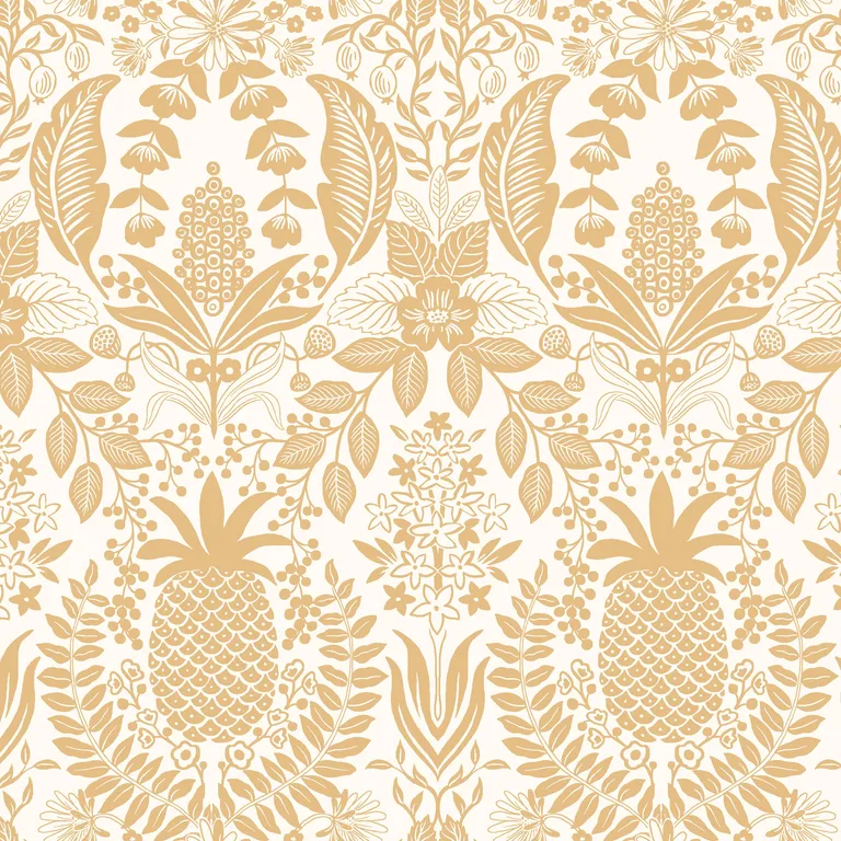 Kravet Design Rifle Paper Co Third Edition W4295 in White & Gold (W4295.4.0)