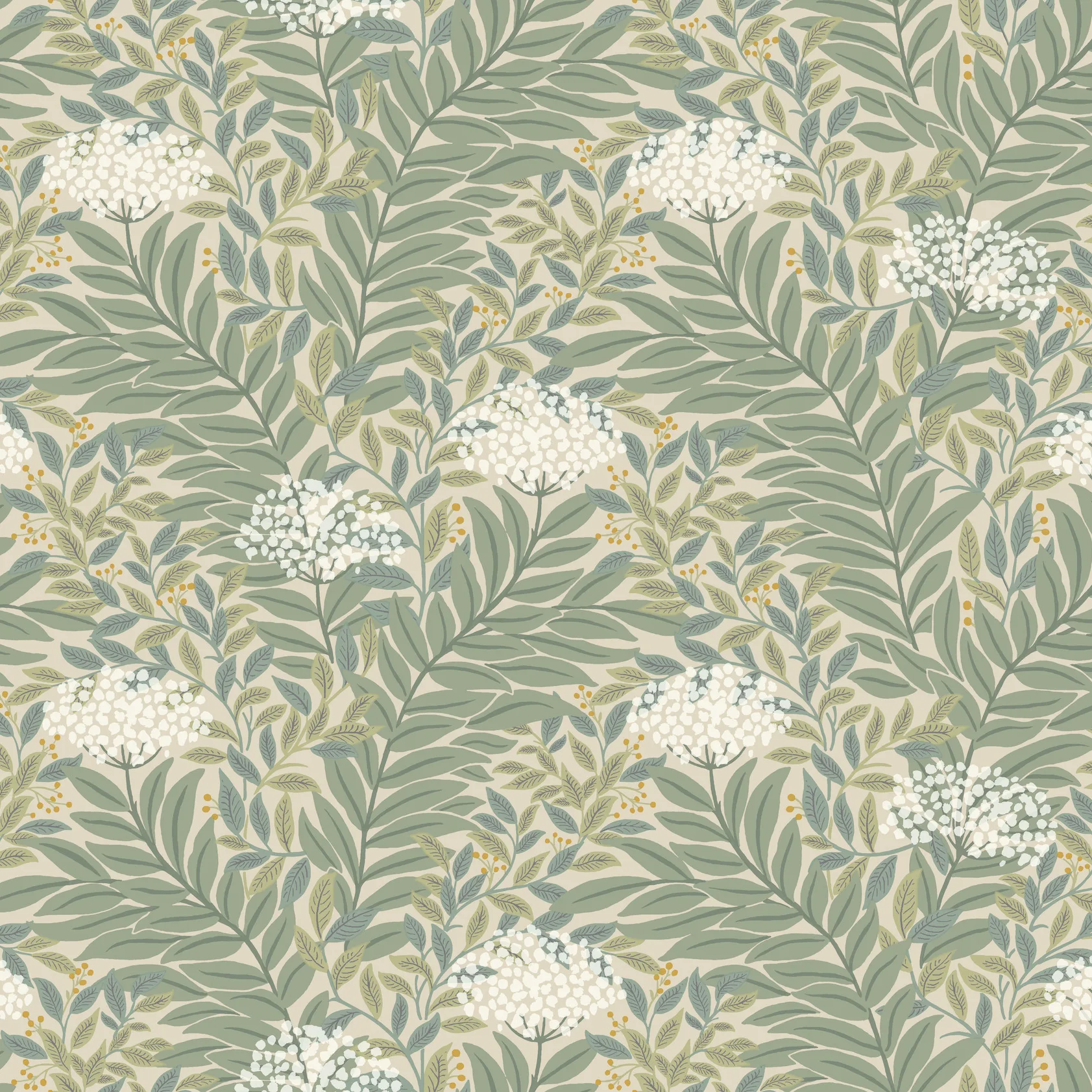 Kravet Design Rifle Paper Co Third Edition W4297 in Green & Beige (W4297.316.0)