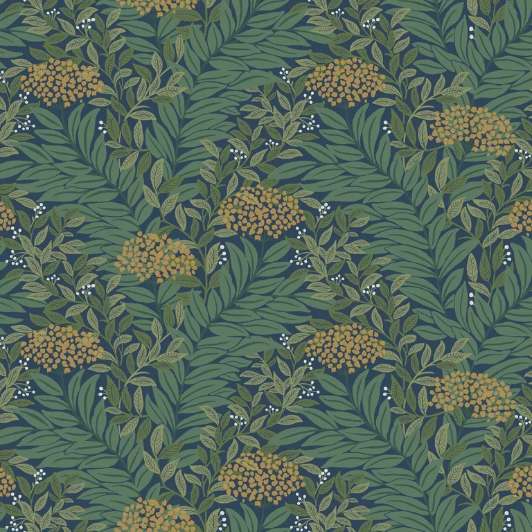 Kravet Design Rifle Paper Co Third Edition W4297 in Blue & Gold (W4297.540.0)