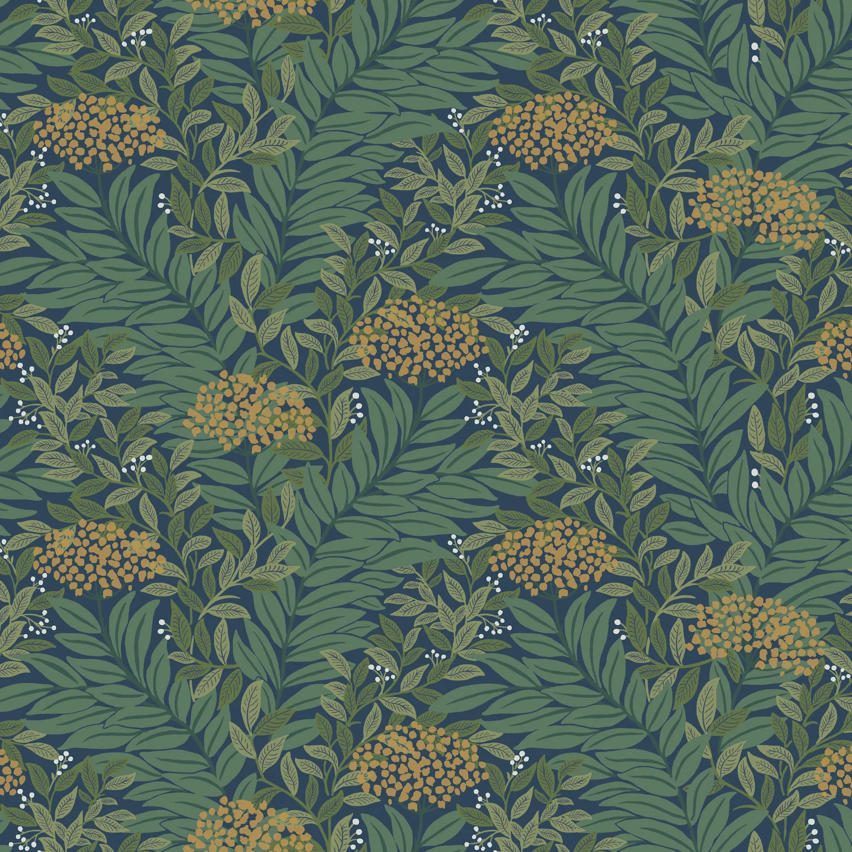 Kravet Design Rifle Paper Co Third Edition W4297 in Blue & Gold (W4297.540.0)