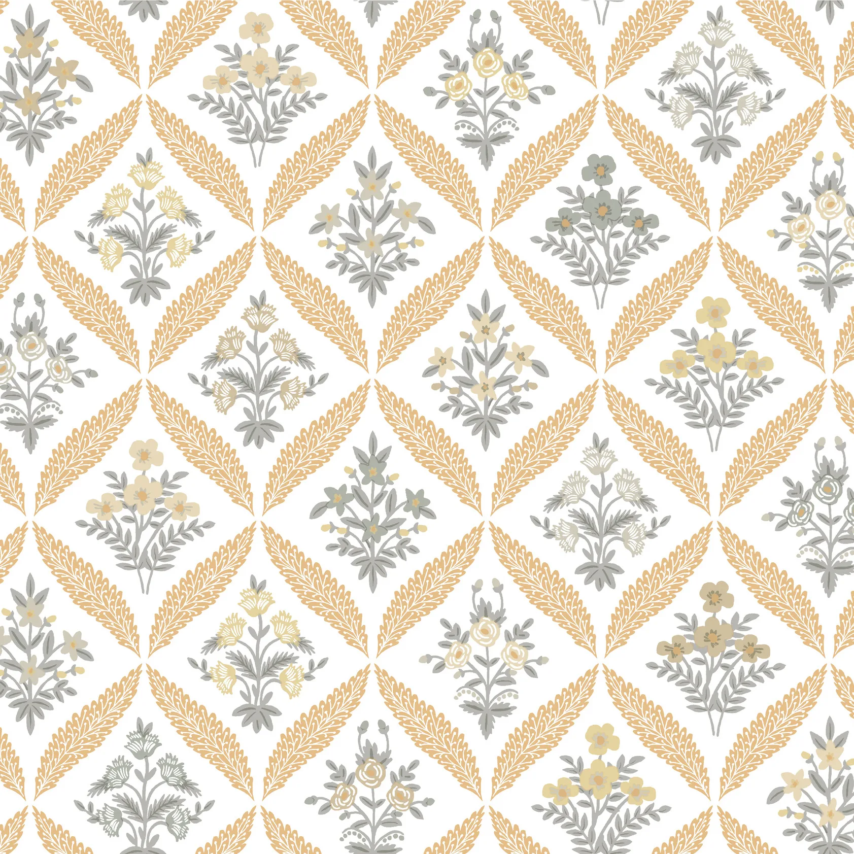 Kravet Design Rifle Paper Co Third Edition W4298 in Yellow & Grey (W4298.411.0)