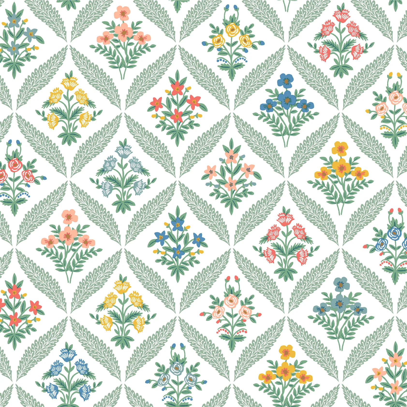 Kravet Design Rifle Paper Co Third Edition W4298 in Blue & Orange (W4298.512.0)